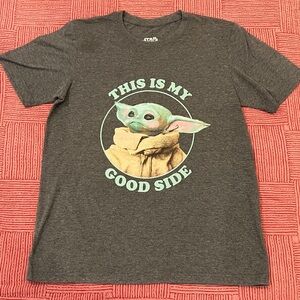 Star Wars Gray Tee with Baby Yoda Design
